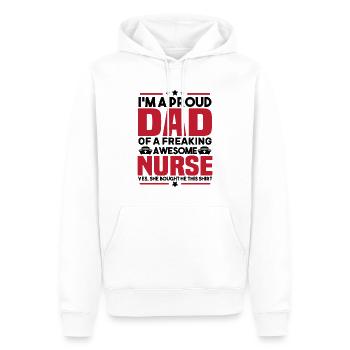 Fier d'être le père d'une infirmière géniale - Sweat à capuche Premium bio Homme - blanc - Devant - Nico (187cm)