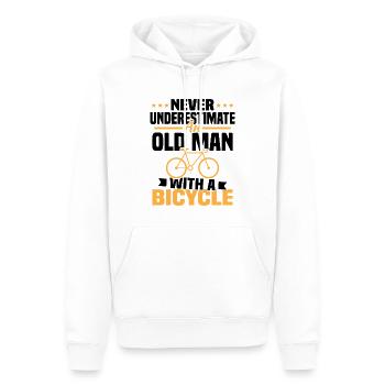 Unterschätzen Sie niemals einen alten Mann mit einem Fahrrad... - Männer Premium Bio Hoodie - Weiß - Vorne - Nico (187cm)