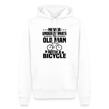 Unterschätzen Sie niemals einen alten Mann mit einem Fahrrad... - Männer Premium Bio Hoodie - Weiß - Vorne - Nico (187cm)