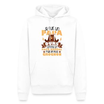 Je suis un papa ours comme un papa normal cadeau - Sweat à capuche Premium bio Homme - blanc - Devant - Nico (187cm)