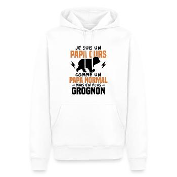 Je suis un papa ours comme un papa normal cadeau - Sweat à capuche Premium bio Homme - blanc - Devant - Nico (187cm)