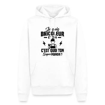 Je suis bricoleur - Sweat à capuche Premium bio Homme - blanc - Devant - Nico (187cm)