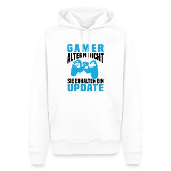 Gamer Altern Nicht Sie Erhalten Ein Update Zocker - Männer Premium Bio Hoodie - Weiß - Vorne - Nico (187cm)