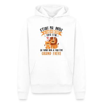 Ich werde Big Brother - Männer Premium Bio Hoodie - Weiß - Vorne - Nico (187cm)