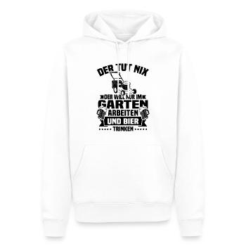 Will nur im garten arbeiten und bier trinken - Männer Premium Bio Hoodie - Weiß - Vorne - Nico (187cm)