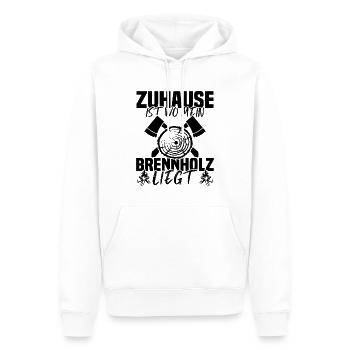 Zuhause Ist Wo Mein Brennholz Liegt - Männer Premium Bio Hoodie - Weiß - Vorne - Nico (187cm)