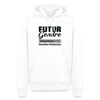 Futur gendre Cadeau humour personnalisé - Sweat à capuche Premium bio Homme - blanc - Devant - Nico (187cm)
