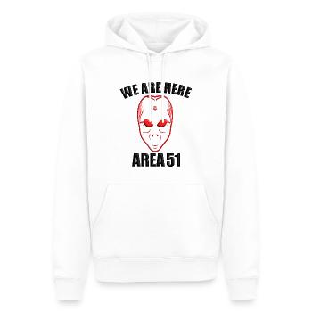 Alien UFO Alien Vaisseau Spatien Soucoupe - Sweat à capuche Premium bio Homme - blanc - Devant - Nico (187cm)