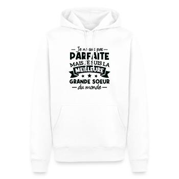 Je suis la meilleure grande soeur du monde - Sweat à capuche Premium bio Homme - blanc - Devant - Nico (187cm)