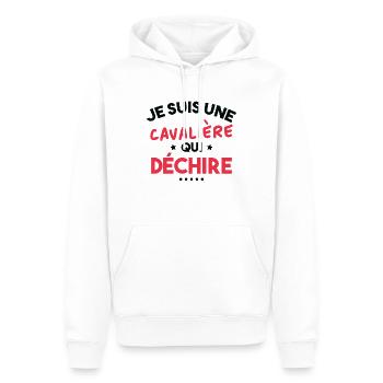 Je suis Une cavalière Qui déchire - Sweat à capuche Premium bio Homme - blanc - Devant - Nico (187cm)