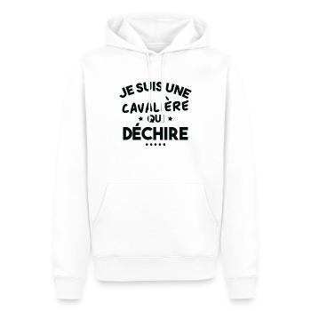 Je suis Une cavalière Qui déchire - Sweat à capuche Premium bio Homme - blanc - Devant - Nico (187cm)