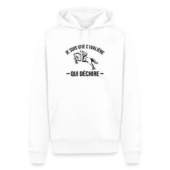 Je suis Une cavalière Qui déchire - Sweat à capuche Premium bio Homme - blanc - Devant - Nico (187cm)