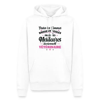 Les meilleures deviennent Vétérinaire - Sweat à capuche Premium bio Homme - blanc - Devant - Nico (187cm)