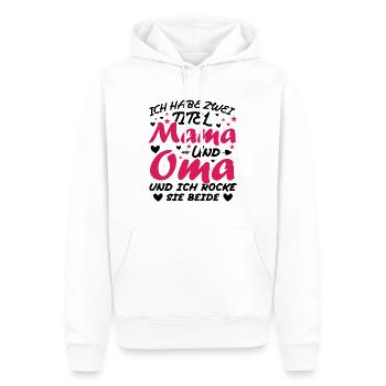 Ich Habe Zwei Titel Mama Und Oma - Männer Premium Bio Hoodie - Weiß - Vorne - Nico (187cm)