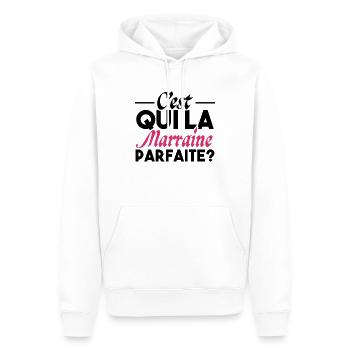 Marraine parfaite Humour Cadeau Marraine - Sweat à capuche Premium bio Homme - blanc - Devant - Nico (187cm)