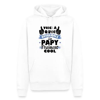 Voici à quoi ressemble un papy vraiment cool - Sweat à capuche Premium bio Homme - blanc - Devant - Nico (187cm)
