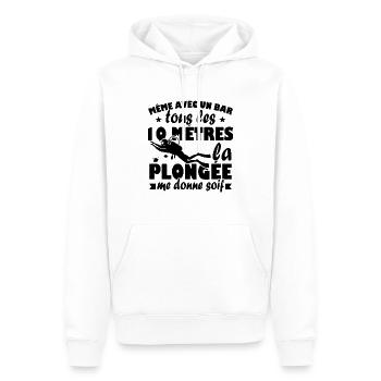 La plongée me donne soif Humour Cadeau - Sweat à capuche Premium bio Homme - blanc - Devant - Nico (187cm)