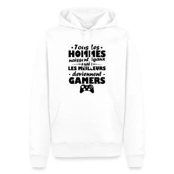 Les meilleurs deviennent gamers - Sweat à capuche Premium bio Homme - blanc - Devant - Nico (187cm)