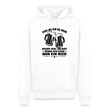 Ich Glaube Mir Nicht - Wenn Ich Sage Nur ein Bier - Männer Premium Bio Hoodie - Weiß - Vorne - Nico (187cm)
