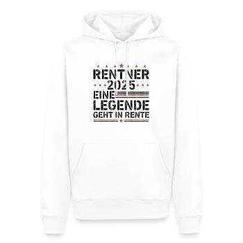 Rentner 2025 eine legende geht in rente - Männer Premium Bio Hoodie - Weiß - Vorne - Nico (187cm)