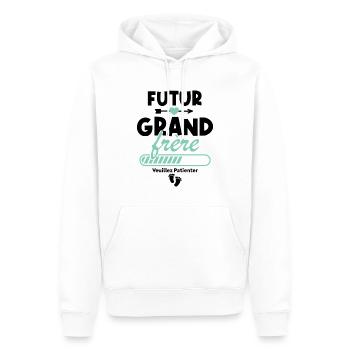 Futur grand frère veuillez patienter - Sweat à capuche Premium bio Homme - blanc - Devant - Nico (187cm)