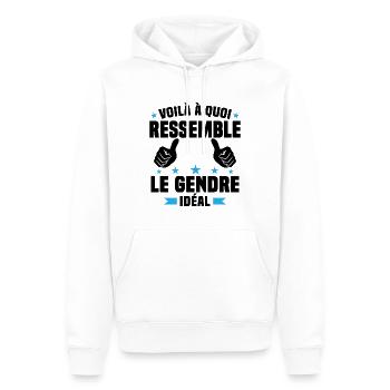 Voilà à quoi ressemble le gendre idéal - Sweat à capuche Premium bio Homme - blanc - Devant - Nico (187cm)