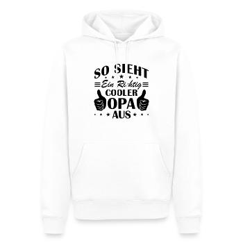 So sieht ein richtig cooler opa aus - Männer Premium Bio Hoodie - Weiß - Vorne - Nico (187cm)