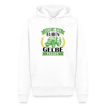 Echte helden fahren gelbe felgen - Männer Premium Bio Hoodie - Weiß - Vorne - Nico (187cm)
