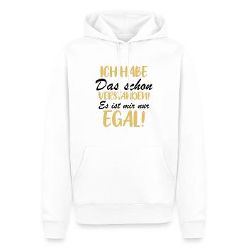 Ich habe das schon verstanden es ist mir nur egal! - Männer Premium Bio Hoodie - Weiß - Vorne - Nico (187cm)