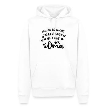 Ich muss nicht nein sagen Ich bin die Oma - Männer Premium Bio Hoodie - Weiß - Vorne - Nico (187cm)