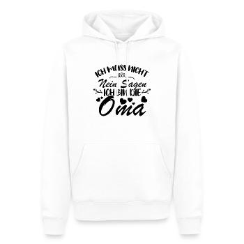 Ich muss nicht nein sagen Ich bin die Oma - Männer Premium Bio Hoodie - Weiß - Vorne - Nico (187cm)
