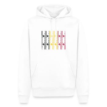 Canne à pêche drapeau Belgique humour cadeau - Sweat à capuche Premium bio Homme - blanc - Devant - Nico (187cm)