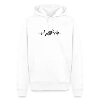 Battement de cœur de la trompette - Sweat à capuche Premium bio Homme - blanc - Devant - Nico (187cm)