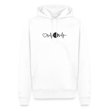 Battement de cœur de volley-ball - Sweat à capuche Premium bio Homme - blanc - Devant - Nico (187cm)