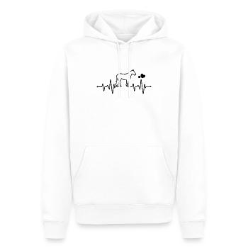 Chevaux à battement de cœur - Sweat à capuche Premium bio Homme - blanc - Devant - Nico (187cm)