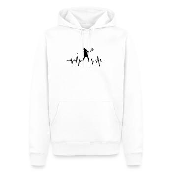 Battement de cœur de tennis - Sweat à capuche Premium bio Homme - blanc - Devant - Nico (187cm)