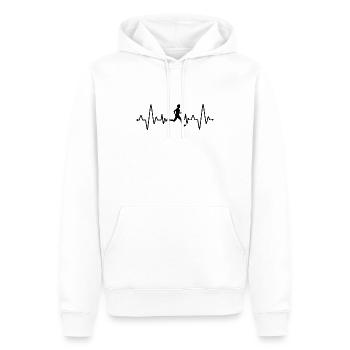 Läufer Herzschlag - Männer Premium Bio Hoodie - Weiß - Vorne - Nico (187cm)