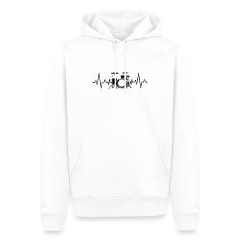 Battement de cœur de la batterie - Sweat à capuche Premium bio Homme - blanc - Devant - Nico (187cm)