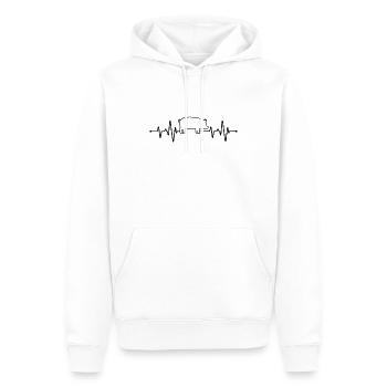Schwein Herzschlag - Männer Premium Bio Hoodie - Weiß - Vorne - Nico (187cm)