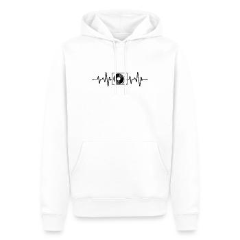 DJ Techno Herzschlag - Männer Premium Bio Hoodie - Weiß - Vorne - Nico (187cm)