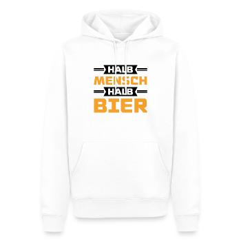 Halb mensch halb bier - Männer Premium Bio Hoodie - Weiß - Vorne - Nico (187cm)