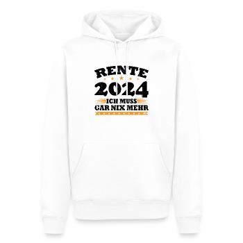 Rente 2024 Ich Muss Gar Nix Mehr - Männer Premium Bio Hoodie - Weiß - Vorne - Nico (187cm)