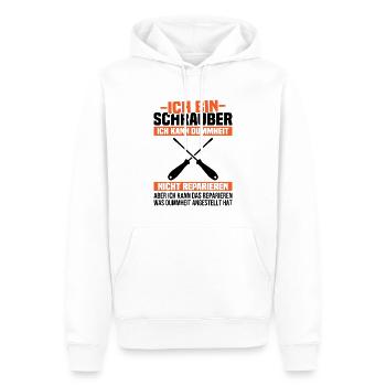Ich bin Schrauber, ich Dummheit nicht reparieren - Männer Premium Bio Hoodie - Weiß - Vorne - Nico (187cm)