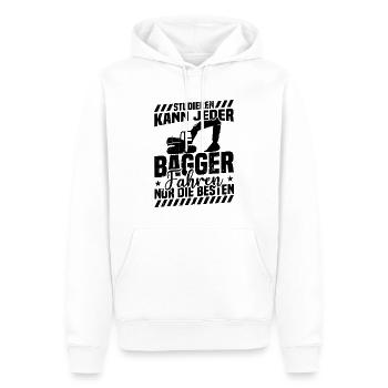 Studieren kann jeder bagger fahren nur die besten - Männer Premium Bio Hoodie - Weiß - Vorne - Nico (187cm)