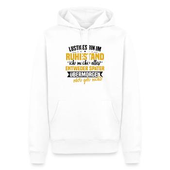 Lustiges Ruhestand Sprüche Geschenk - Männer Premium Bio Hoodie - Weiß - Vorne - Nico (187cm)