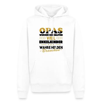 Opas wurden geschaffen weil Enkelkinder wahre Held - Männer Premium Bio Hoodie - Weiß - Vorne - Nico (187cm)