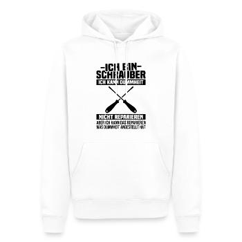 Ich bin Schrauber, ich Dummheit nicht reparieren - Männer Premium Bio Hoodie - Weiß - Vorne - Nico (187cm)