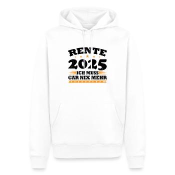 Rente 2025 Ich Muss Gar Nix Mehr - Männer Premium Bio Hoodie - Weiß - Vorne - Nico (187cm)