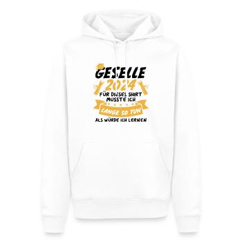 Compagnon 2024 - Sweat à capuche Premium bio Homme - blanc - Devant - Nico (187cm)