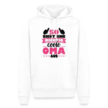So sieht eine richtig coole Oma aus - Männer Premium Bio Hoodie - Weiß - Vorne - Nico (187cm)